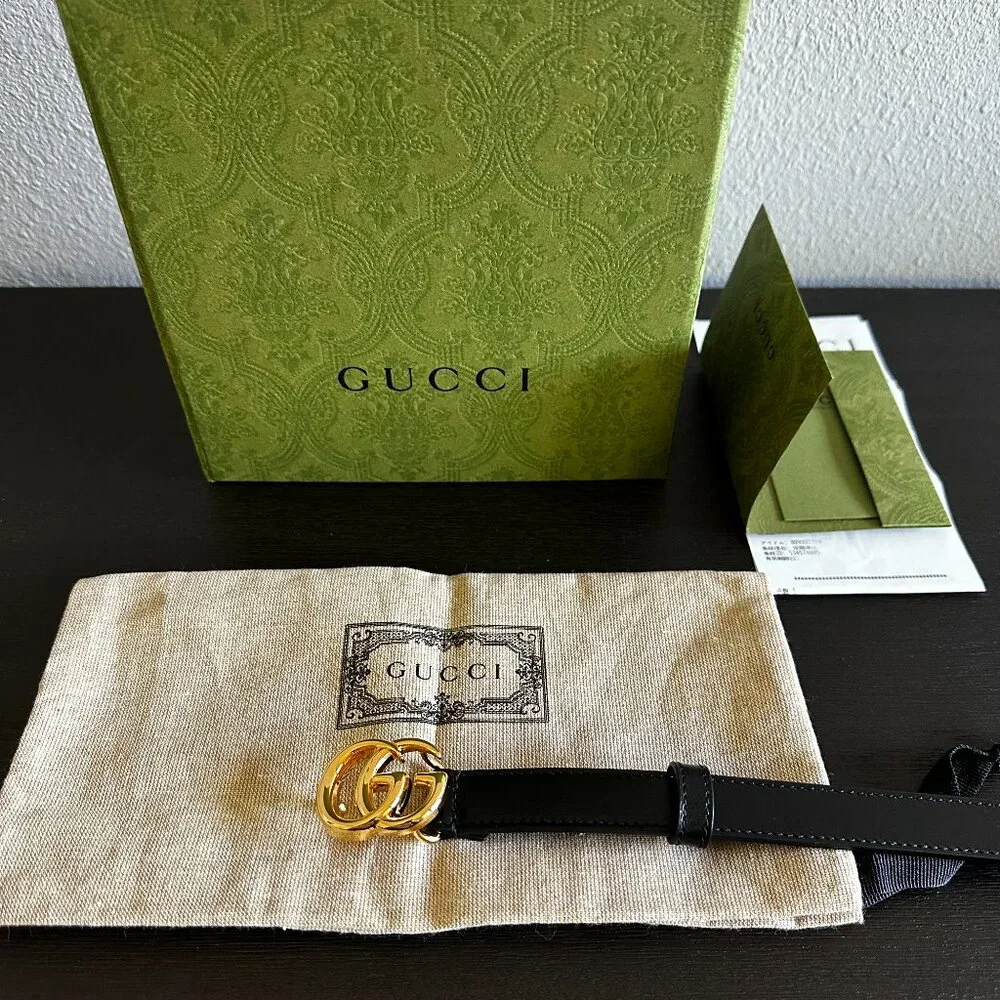 Gucci Black Belt 80x32mm - Picture 1 of 9